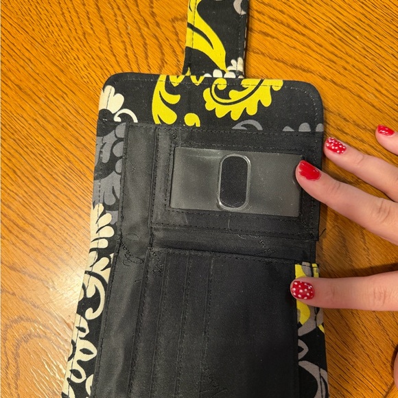 Vera Bradley Black and Gray Floral Wallet - Picture 3 of 6